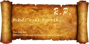 Rubóczki Patrik névjegykártya
